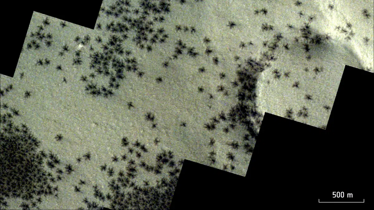 Cientistas detectam aglomerado de "aranhas" em Marte