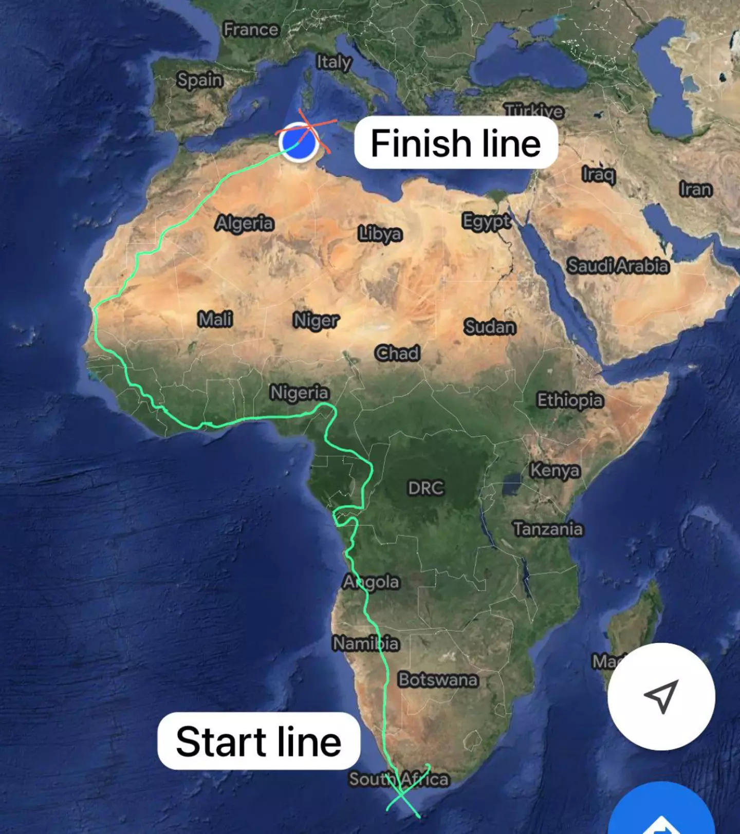 Homem deve se tornar a primeira pessoa na história a percorrer toda a África neste fim de semana