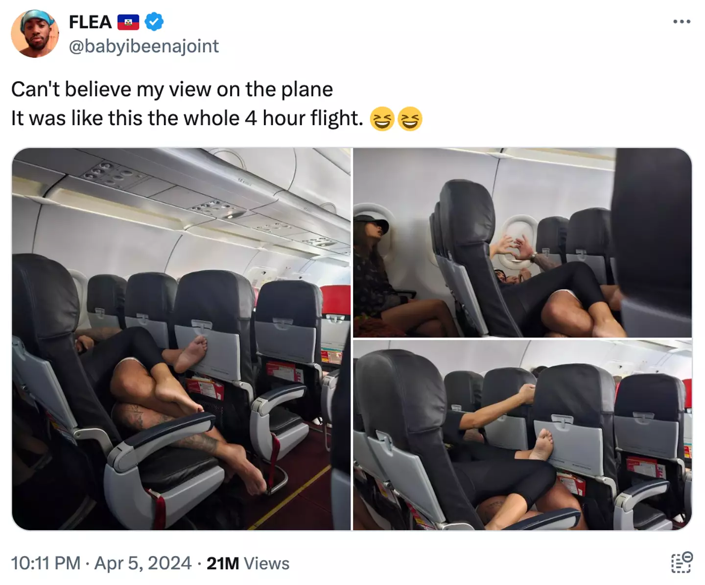 Passageiro de avião fica atordoado após sentar ao lado de casal que estava 'muito próximo' durante o voo