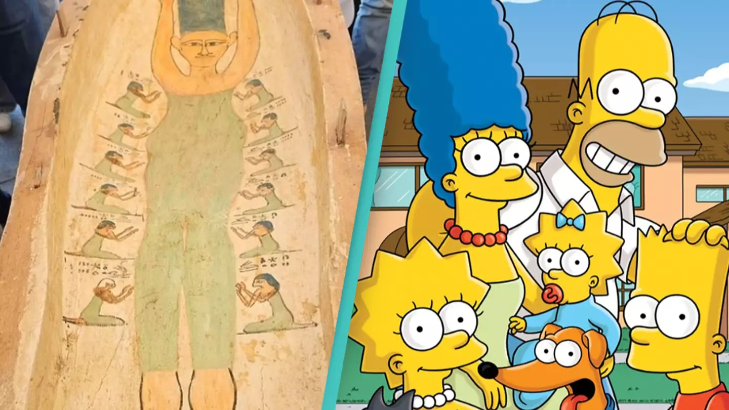 Arqueólogos descobrem caixão de 3.000 anos que parece os Simpsons