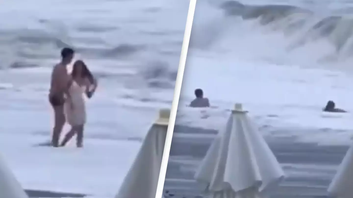 Vídeo trágico mostra os momentos finais de mulher antes de ser arrastada para o mar aberto durante tempestade