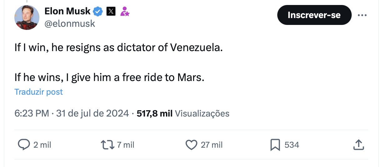 Ele propôs que, se ele vencesse, Maduro deveria "renunciar como ditador da Venezuela"