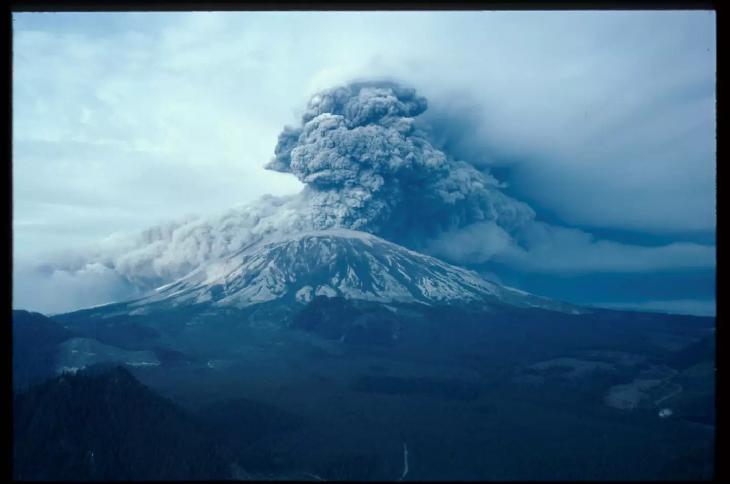 Monte St. Helens em erupção em 1980. (John Barr/Liaison)