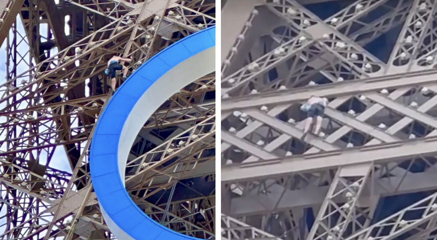 Torre Eiffel é evacuada após homem ser visto a escalando