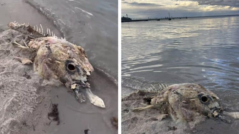 Enorme criatura marinha misteriosa aparece em praia, mas ninguém sabe o que é