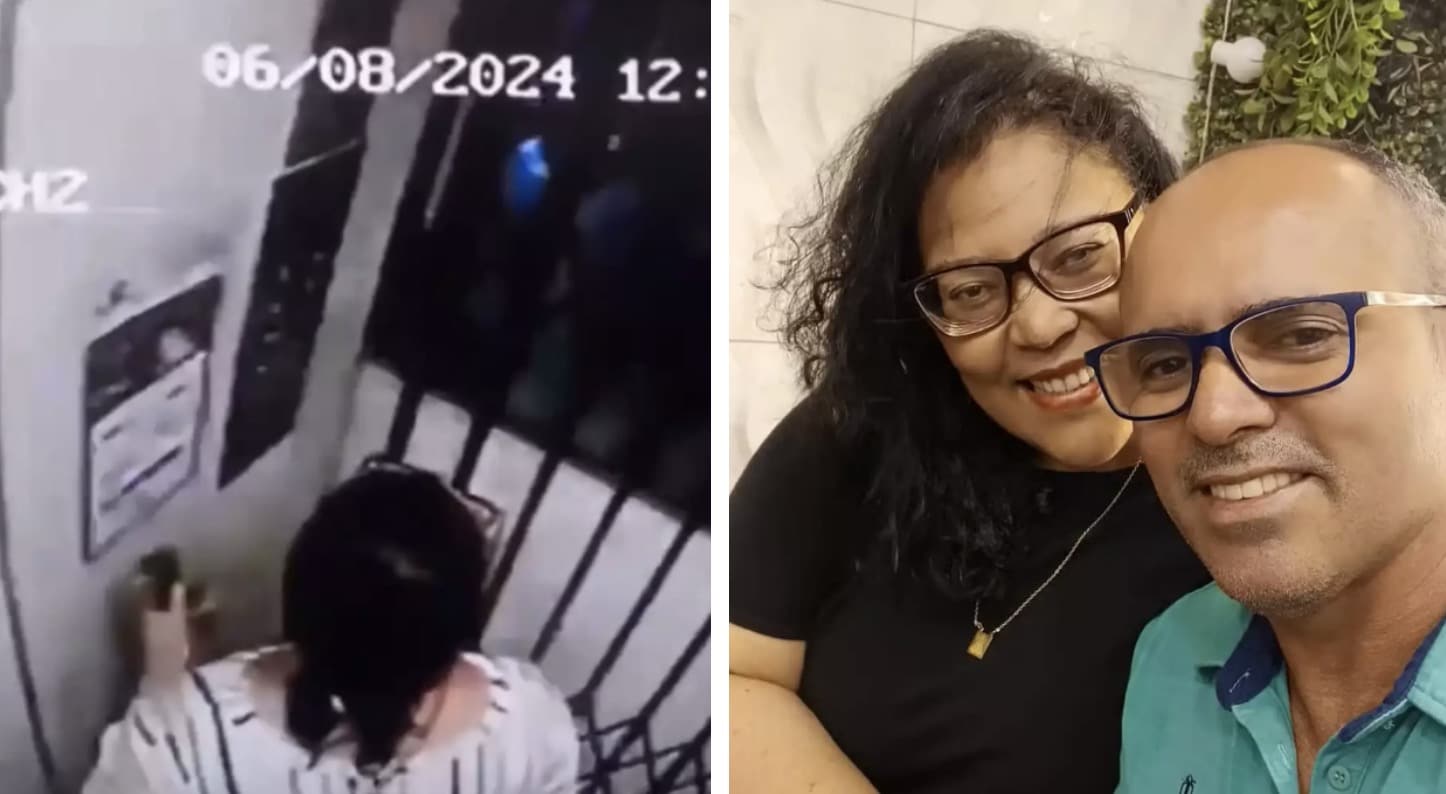 Mulher morre após elevador despencar 5 andares enquanto seu marido assistia impotente pelas câmeras de segurança