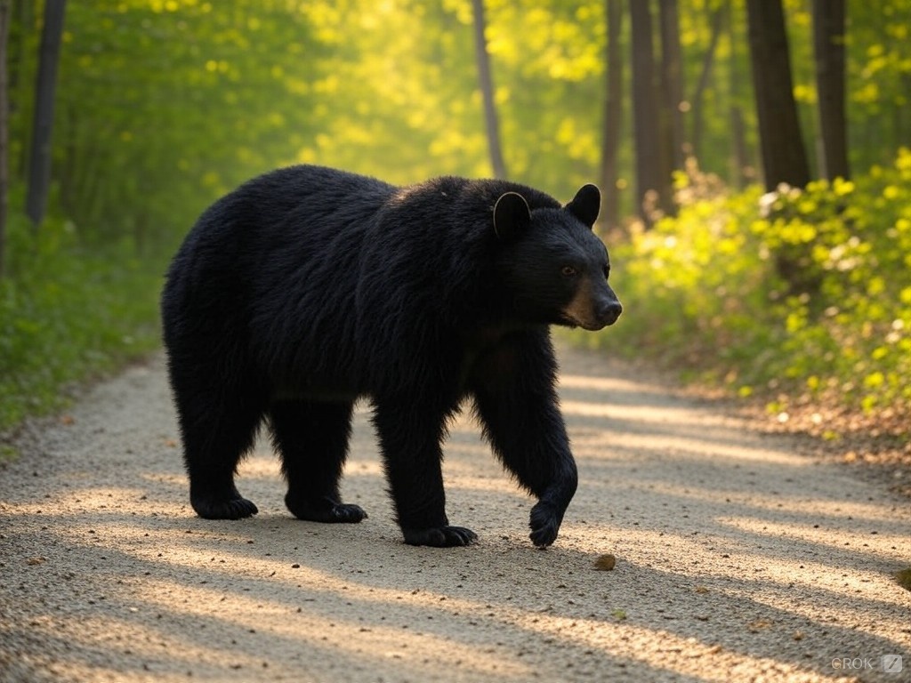 O grupo estava caçando um urso-negro semelhante ao da imagem ilustrativa