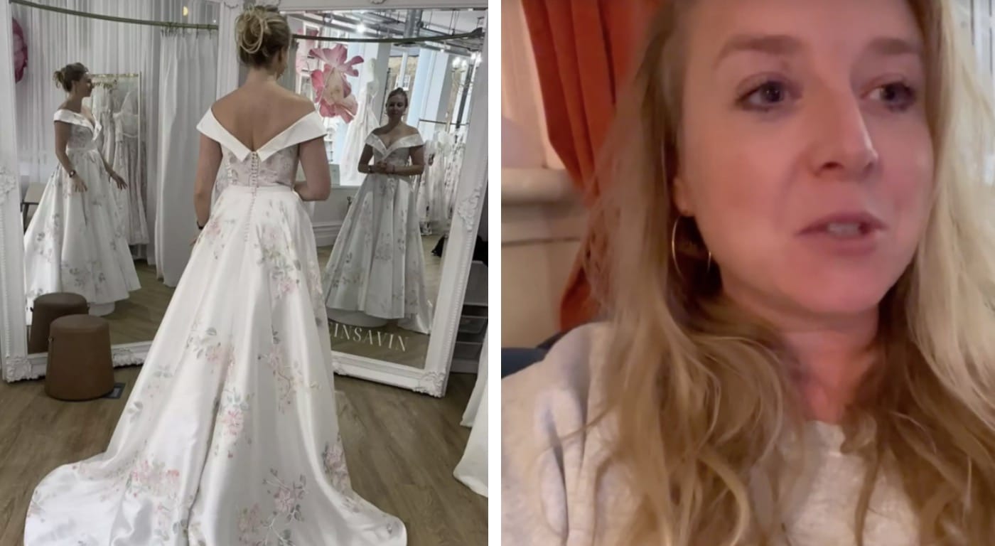 O reflexo perturbador de um vestido de noiva está sendo comparado a algo de “Black Mirror”