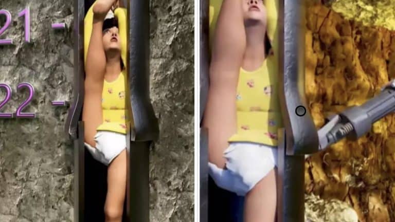 Simulação assustadora revela o que realmente aconteceu com o bebê que caiu em um cano e ficou preso por 56 horas