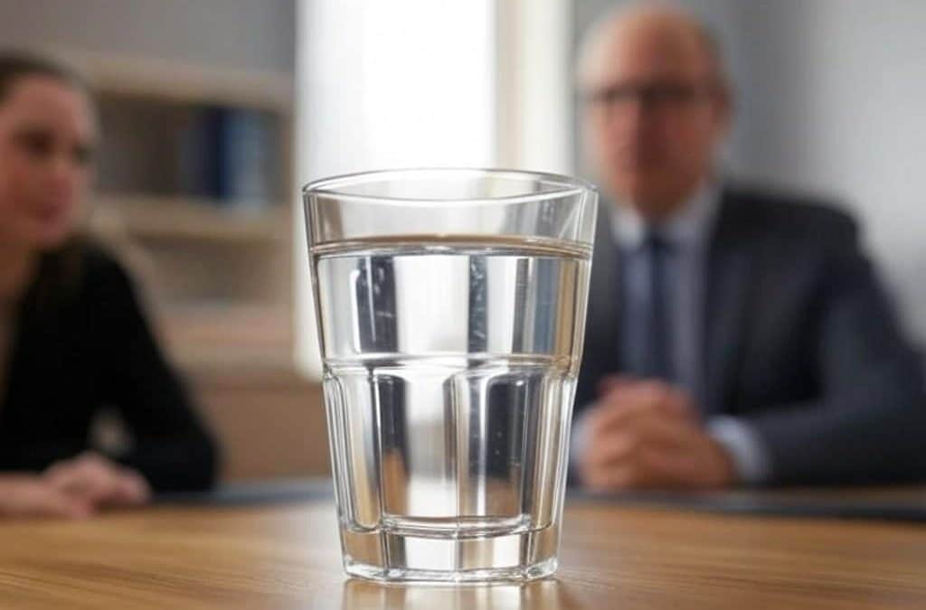 O que significa aceitar um copo de água em uma entrevista de emprego?