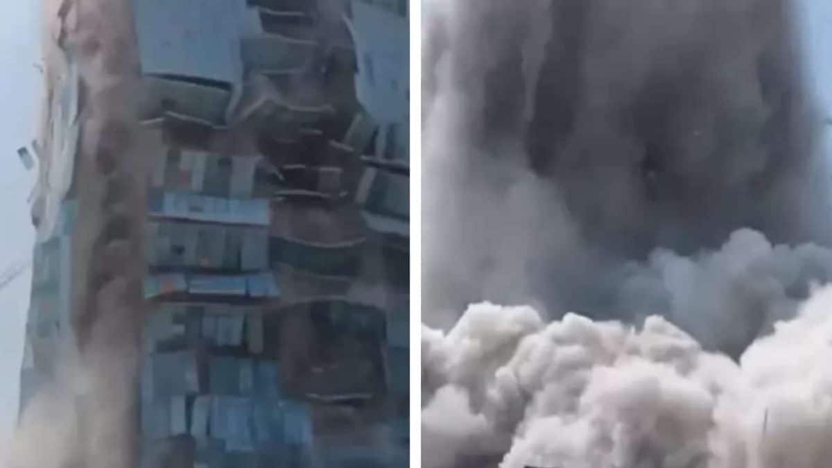 Filmagem assustadora mostra o momento em que um prédio inteiro desaba após um terremoto de magnitude 7,7