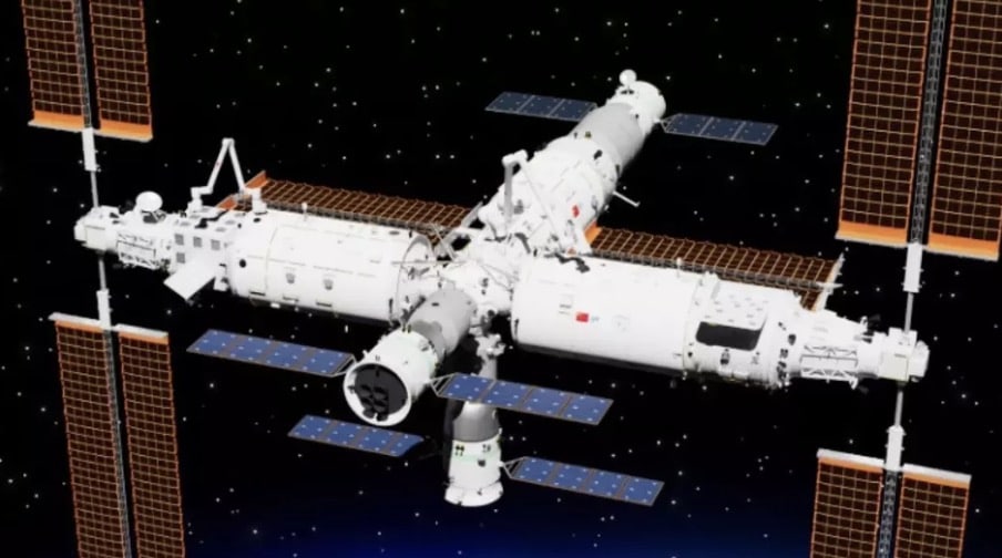 Bactérias com habilidades únicas sofreram mutação na estação espacial e se transformaram em algo nunca visto antes na Terra A Estação Espacial Chinesa Tiangong foi lançada em abril de 2021 (Shujianyang/Wikimedia Commons)