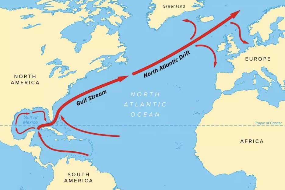 Cientistas alertam que a corrente do Golfo está à beira do colapso, com consequências apocalípticas A corrente do Golfo vem enfraquecendo há 100 anos