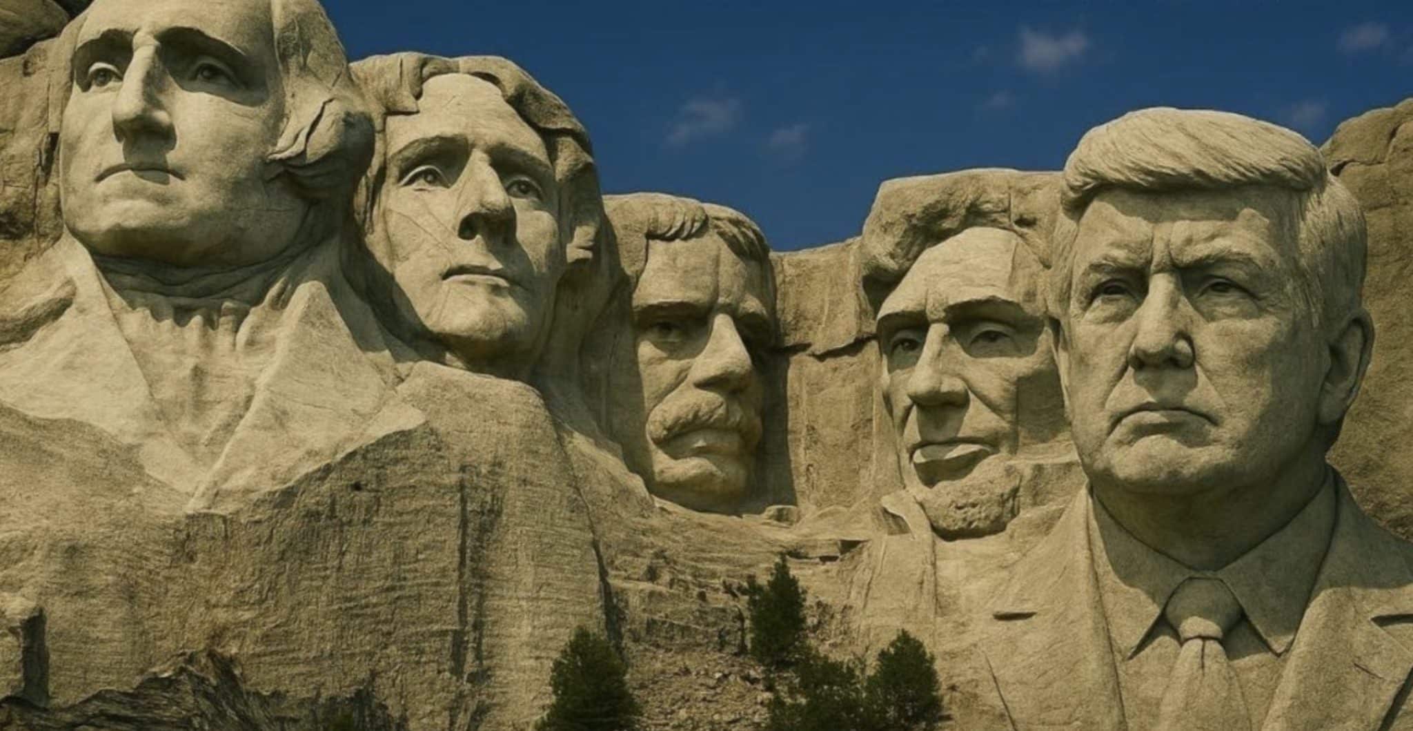 Donald Trump quer ser o quinto presidente do Monte Rushmore Donald Trump quer ser o quinto presidente do Monte Rushmore
