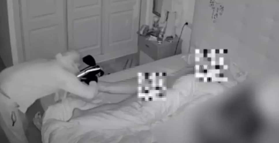 Momento assustador em que invasor observa mulher nua com lanterna enquanto ela dormia ao lado do parceiro O casal acredita que ele entrou no quarto pelo menos oito vezes (Cuatro Televisión)