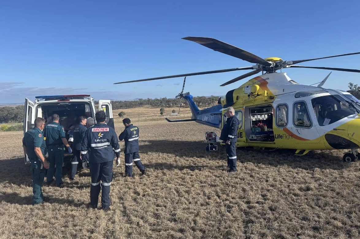 Uma mulher foi levada de helicóptero para um hospital após ser atacada por um animal no zoológico de Darling Downs, em Queensland, Austrália, em 5 de julho