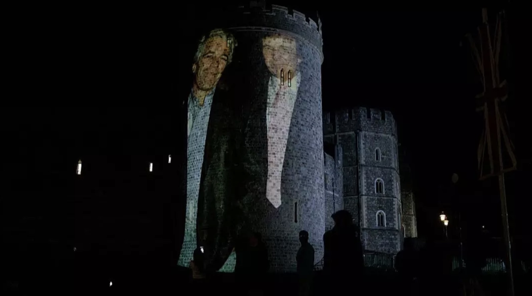 Quatro pessoas são presas após imagens gigantes de Epstein e Trump serem projetadas no Castelo de Windsor enquanto o presidente chega ao Reino Unido