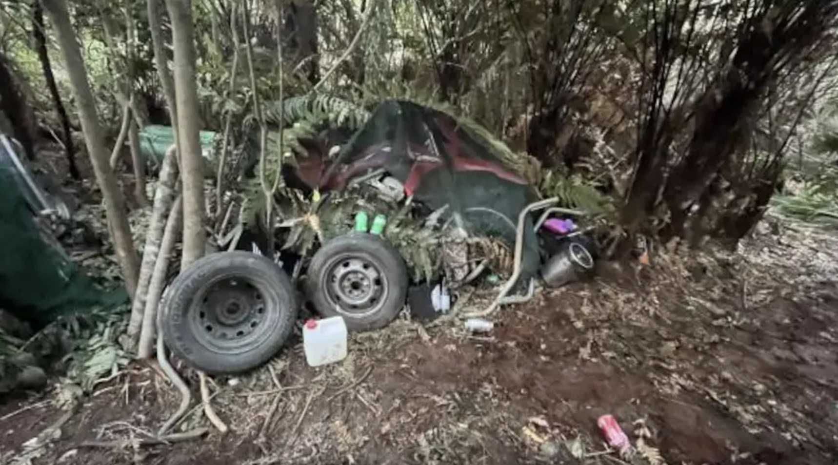 Primeiras fotos mostram como homem vivia na selva com seus três filhos antes de ser morto pela polícia