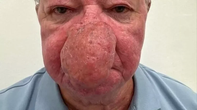Homem fica incapaz de beijar a esposa após um dos piores casos de crescimento nasal já vistos por médicos
