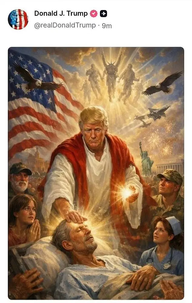 Donald Trump apresenta defesa inusitada por publicar imagem “blasfema” que depois foi apagada online