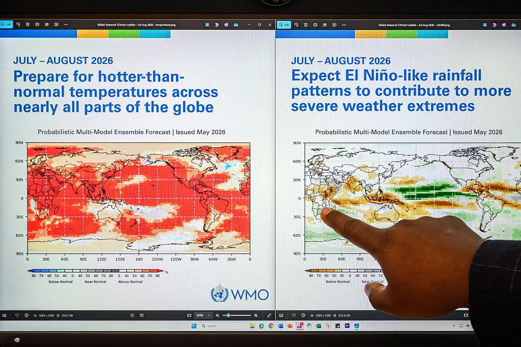 O mapa da OMM revela como o El Niño impactará o mundo.