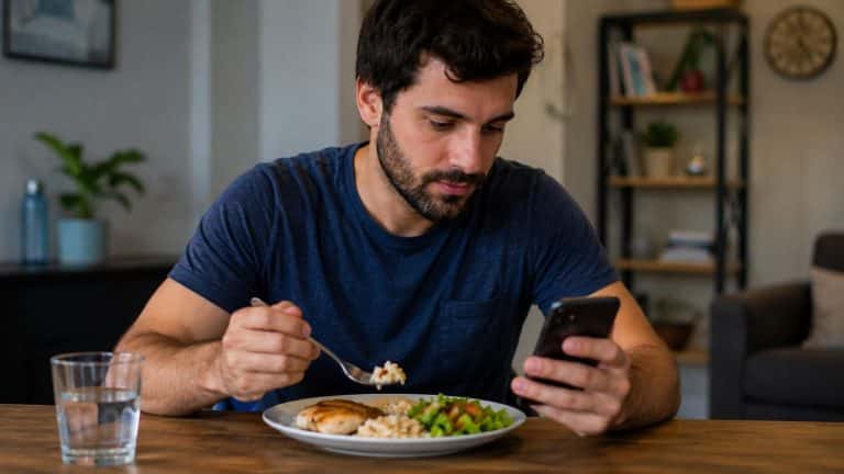 O que significa comer mexendo no celular, segundo a psicologia?